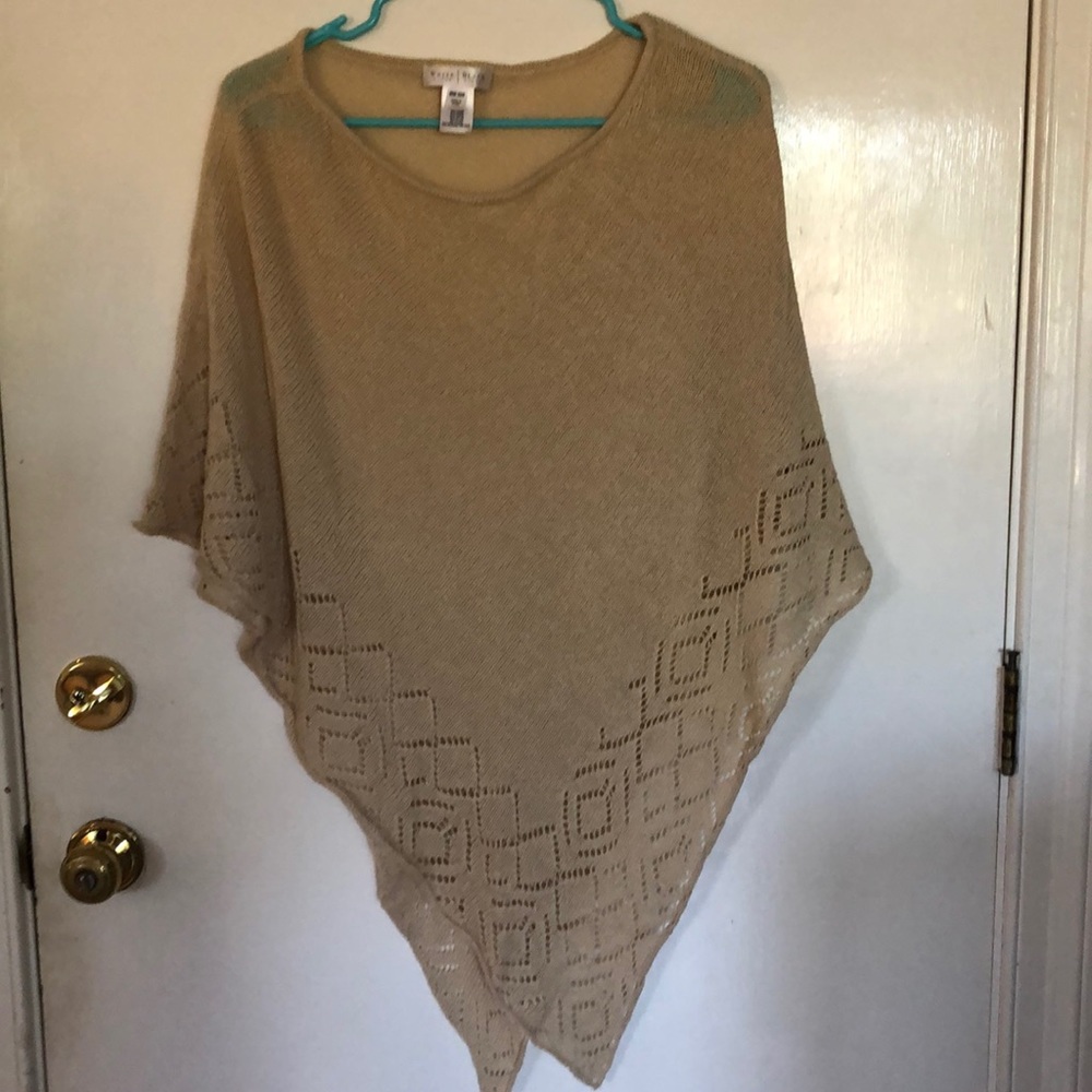 Beige sweater poncho